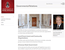 Tablet Screenshot of govtrelations.uark.edu