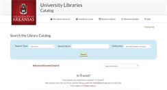 Desktop Screenshot of library.uark.edu