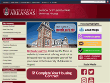Tablet Screenshot of housing.uark.edu