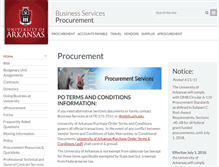Tablet Screenshot of procurement.uark.edu